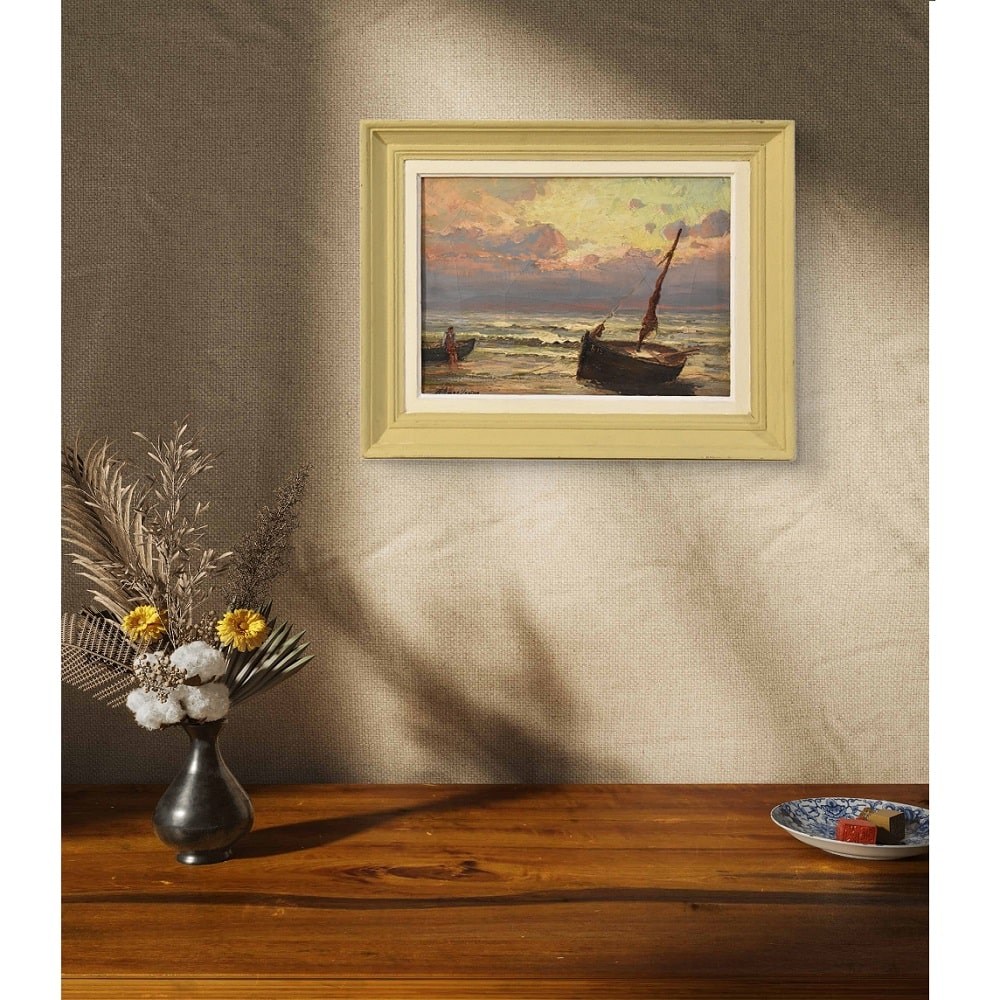 QM625 1 antique painting marine art seascape oil paintig XIX.jpg